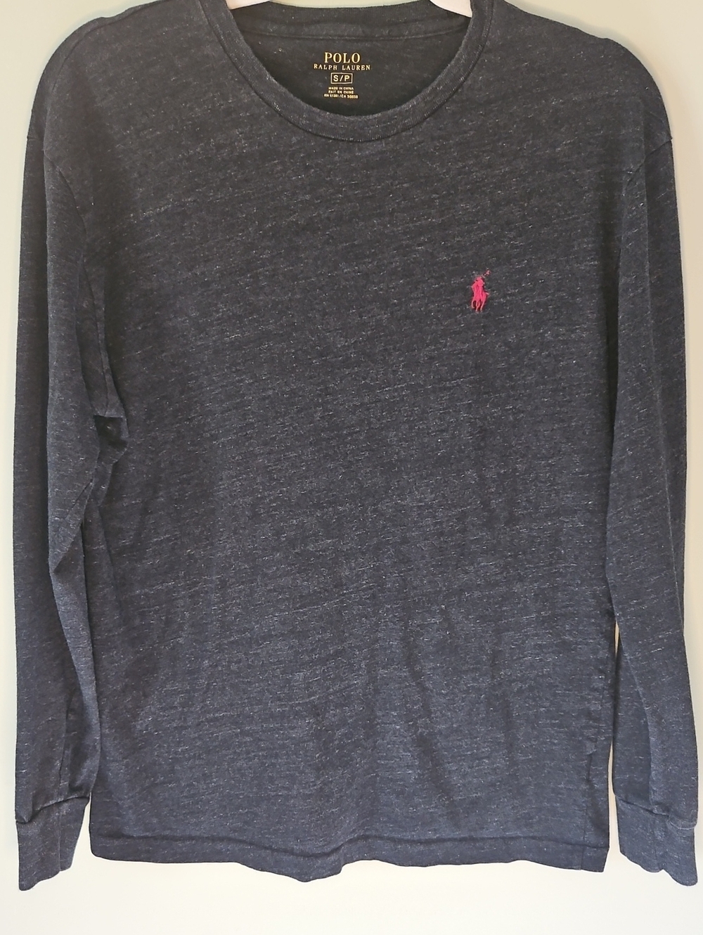 Polo by Ralph Lauren Gray Long Sleeve Crewneck with Maroon Pony